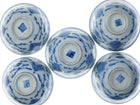 5 Antique Chinese Blue underglaze Tea bowls - Estate Fresh Austin