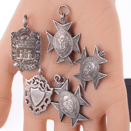 5 Antique Teen/20's Sterling silver School medals - Estate Fresh Austin