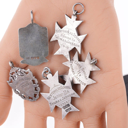 5 Antique Teen/20's Sterling silver School medals - Estate Fresh Austin