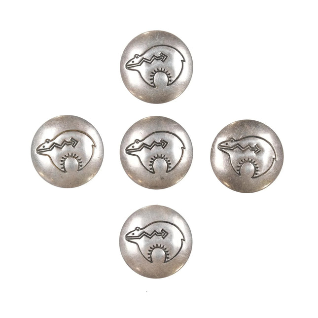 5 Sterling button covers with heartline bears - Estate Fresh Austin