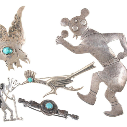 5 Vintage Native American Sterling Pins - Estate Fresh Austin