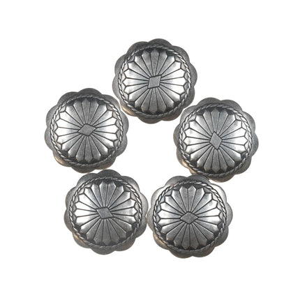 5 Vintage Navajo Stamped Sterling button covers z - Estate Fresh Austin