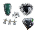 5 Vintage Sterling Mexican Silver Brooch Lot pin - Estate Fresh Austin