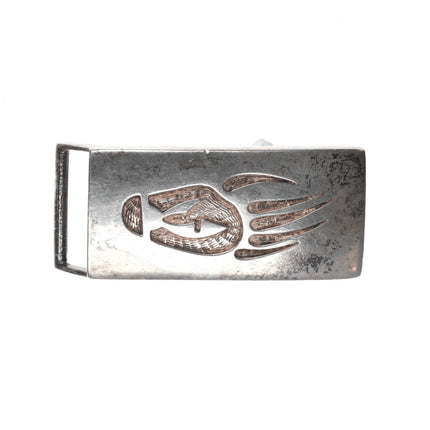 50's-60's Native American sterling overlay style belt buckle - Estate Fresh Austin