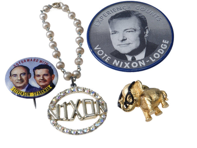 50's-60's Nixon Lodge, Barry Goldwater, Stevenson Sparkman Campaign Lot - Estate Fresh Austin