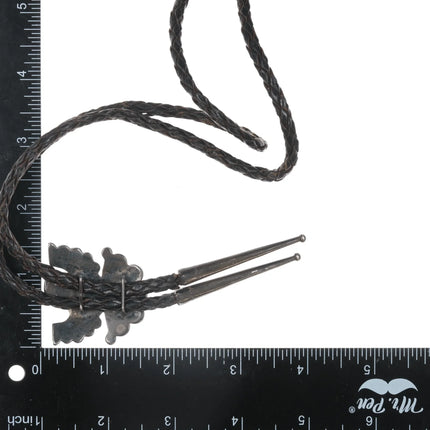 50's-60's Zuni Eagle sterling channel inlay bolo tie - Estate Fresh Austin