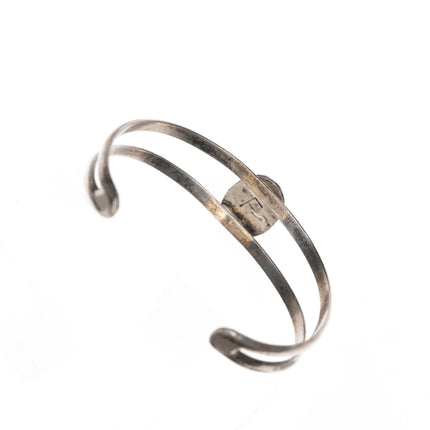 5.25 vintage Sterling mother of pear cuff bracelet - Estate Fresh Austin