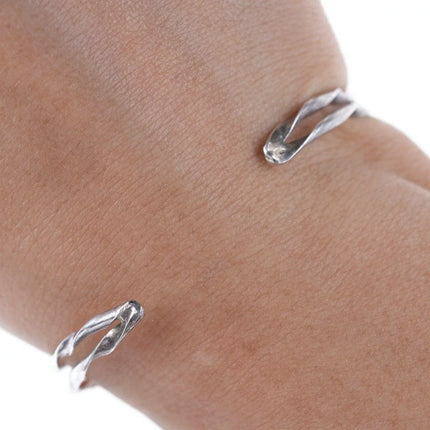 5.5" Native American Sterling/Coral cuff bracelet - Estate Fresh Austin