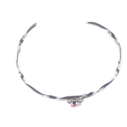 5.5" Native American Sterling/Coral cuff bracelet - Estate Fresh Austin