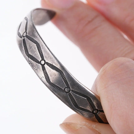 5.75" Antique Navajo Ingot Silver Bracelet - Estate Fresh Austin