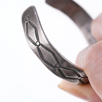 5.75" Antique Navajo Ingot Silver Bracelet - Estate Fresh Austin