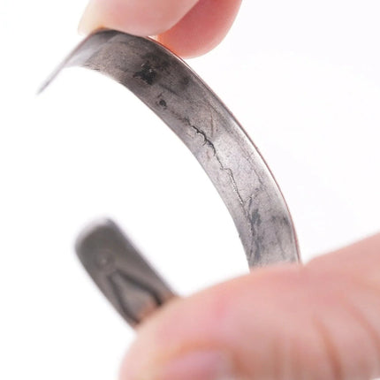 5.75" Antique Navajo Ingot Silver Bracelet - Estate Fresh Austin