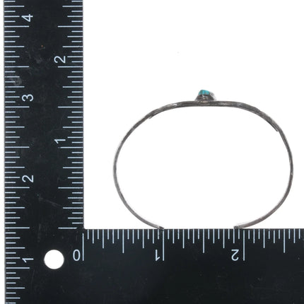 5.75" c1930's Navajo silver cuff bracelet with turquoise - Estate Fresh Austin