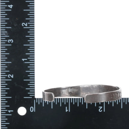 5.75" c1930's Navajo silver cuff bracelet with turquoise - Estate Fresh Austin