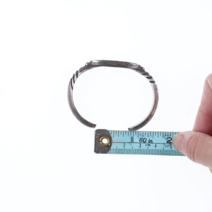 5.75" c1940's Zuni Turquoise channel inlay bracelet - Estate Fresh Austin