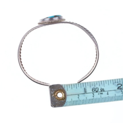 5.75" Vintage Native American sterling and turquoise bracelet - Estate Fresh Austin