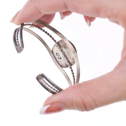 5.75" Vintage Native American sterling and turquoise bracelet - Estate Fresh Austin