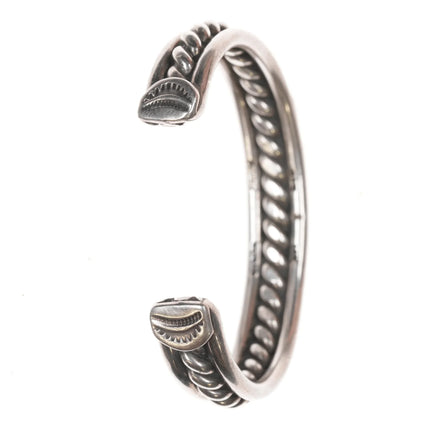 6" 14k/Sterling Vintage Native American silver cuff bracelet - Estate Fresh Austin