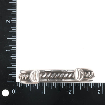 6" 14k/Sterling Vintage Native American silver cuff bracelet - Estate Fresh Austin