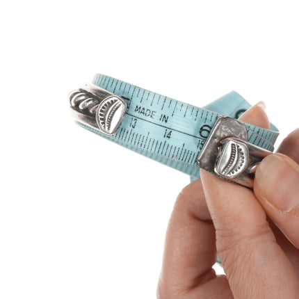 6" 14k/Sterling Vintage Native American silver cuff bracelet - Estate Fresh Austin