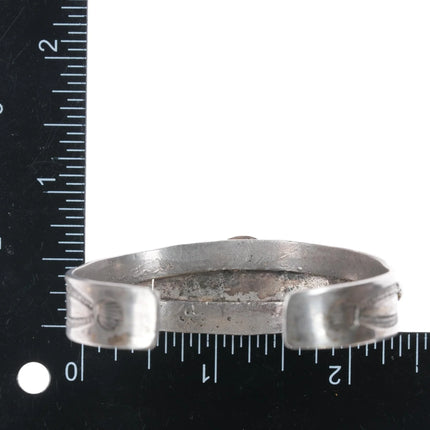 6.12" 1940's Navajo sterling 3 stone turquoise cuff bracelet - Estate Fresh Austin