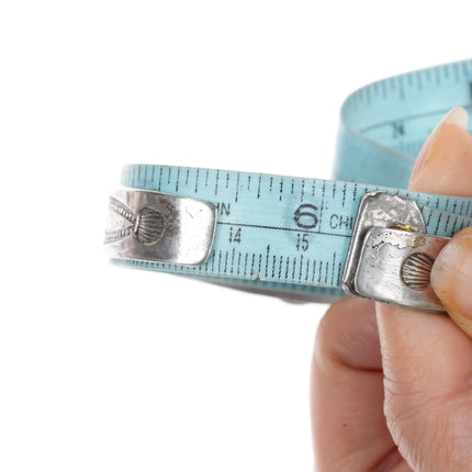 6.12" 1940's Navajo sterling 3 stone turquoise cuff bracelet - Estate Fresh Austin