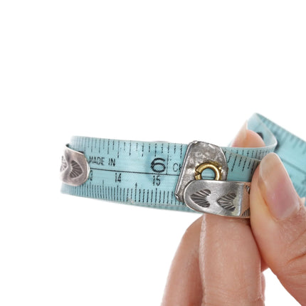 6.12" 30's-40's Navajo Hand stamped silver thunderbird cuff bracelet turquoise - Estate Fresh Austin