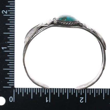 6.12" 30's-40's Navajo silver cuff bracelet with awesome turquoise - Estate Fresh Austin