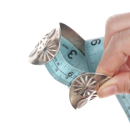 6.12" 40's-50's Navajo stamped silver and turquoise bracelet - Estate Fresh Austin