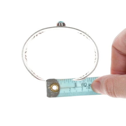 6.12" 40's-50's Navajo stamped silver and turquoise bracelet - Estate Fresh Austin