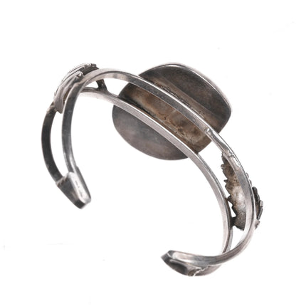 6.12" 50's-60's Vintage #8 turquoise Native American sterling cuff bracelet - Estate Fresh Austin