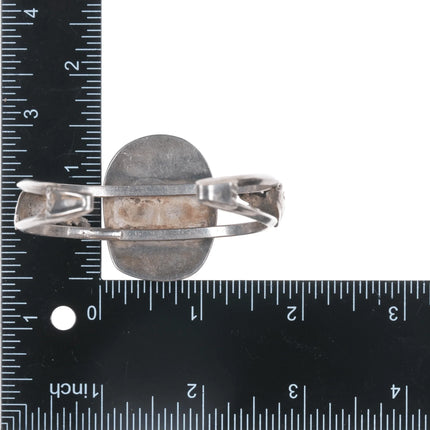 6.12" 50's-60's Vintage #8 turquoise Native American sterling cuff bracelet - Estate Fresh Austin