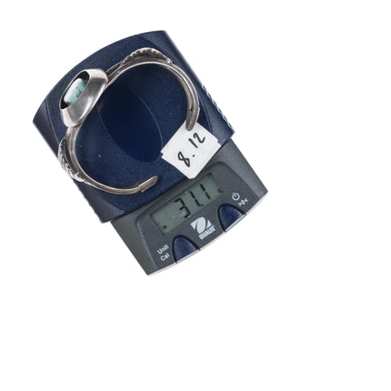 6.12" 50's-60's Vintage #8 turquoise Native American sterling cuff bracelet - Estate Fresh Austin