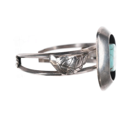 6.12" 50's-60's Vintage #8 turquoise Native American sterling cuff bracelet - Estate Fresh Austin