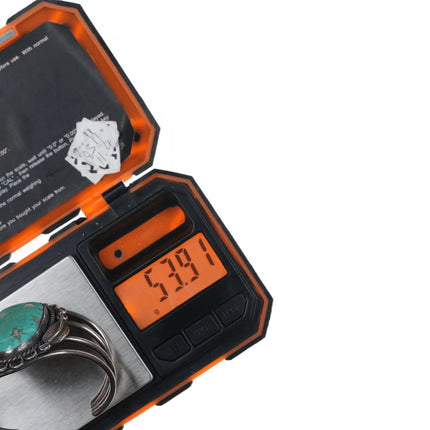 6.12" 60's Navajo silver cuff bracelet with turquoise - Estate Fresh Austin