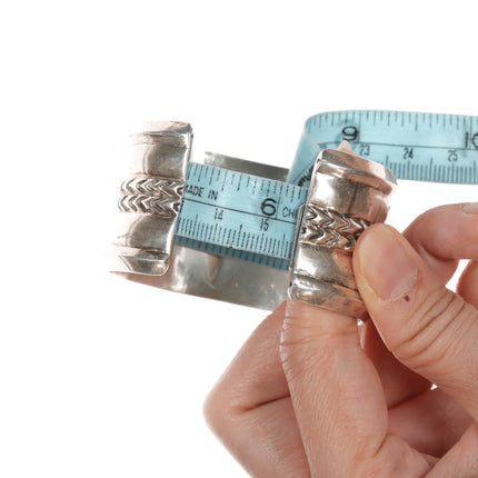 6.12" Alice Leekya Homer Zuni silver, turquoise and coral fishscale inlay cuff bracelet - Estate Fresh Austin