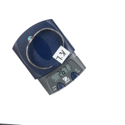 6.12" c1930's Native American intricately stamped cuff bracelet with turquoise - Estate Fresh Austin