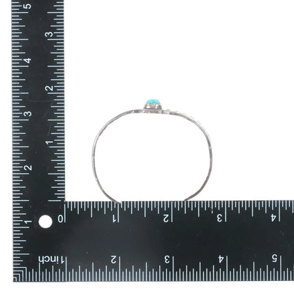 6.12" c1930's Native American intricately stamped cuff bracelet with turquoise - Estate Fresh Austin