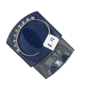 6.12" c1950's Zuni carved turquoise row cuff bracelet - Estate Fresh Austin