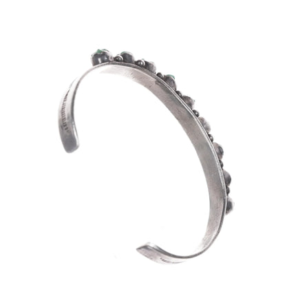 6.12" c1950's Zuni carved turquoise row cuff bracelet - Estate Fresh Austin