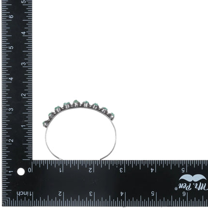 6.12" c1950's Zuni carved turquoise row cuff bracelet - Estate Fresh Austin