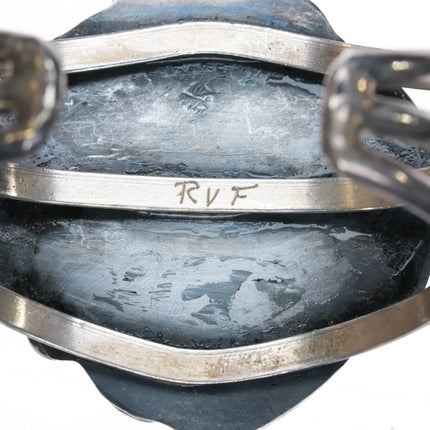 6.12" c1970's RVF Navajo sterling turquoise and coral cuff bracelet - Estate Fresh Austin