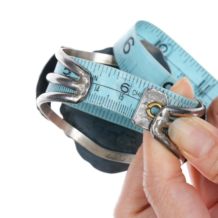 6.12" c1970's RVF Navajo sterling turquoise and coral cuff bracelet - Estate Fresh Austin