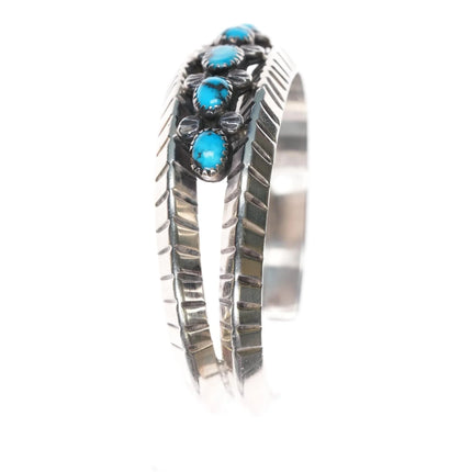 6.12" Eunice Claw Navajo sterling Atkinsons Trading Post high grade turquoise cuff bracelet - Estate Fresh Austin