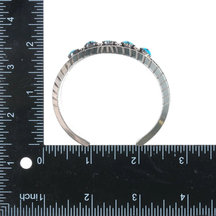 6.12" Eunice Claw Navajo sterling Atkinsons Trading Post high grade turquoise cuff bracelet - Estate Fresh Austin