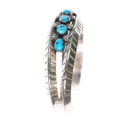 6.12" Eunice Claw Navajo sterling Atkinsons Trading Post high grade turquoise cuff bracelet - Estate Fresh Austin