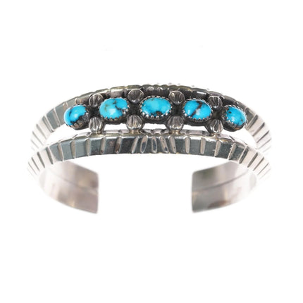 6.12" Eunice Claw Navajo sterling Atkinsons Trading Post high grade turquoise cuff bracelet - Estate Fresh Austin
