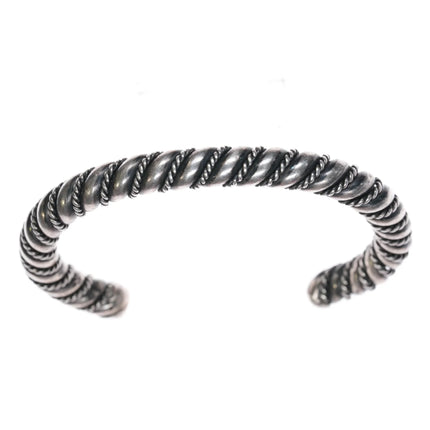 6.12" Heavy Navajo sterling twisted wire cuff bracelet - Estate Fresh Austin