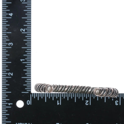 6.12" Heavy Navajo sterling twisted wire cuff bracelet - Estate Fresh Austin