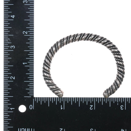 6.12" Heavy Navajo sterling twisted wire cuff bracelet - Estate Fresh Austin